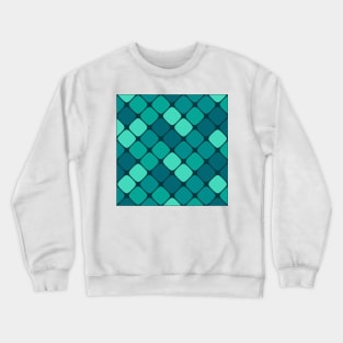 Diagonal Squircle Pattern (Teal) Crewneck Sweatshirt
